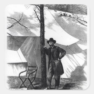 Generalleutnant Ulysses S. Grant Quadratischer Aufkleber