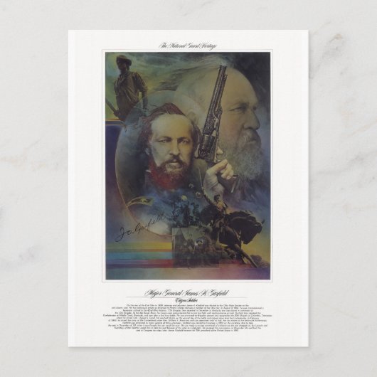 Generalmajor James A. Garfield Citizen Soldier Postkarte (Vorderseite)