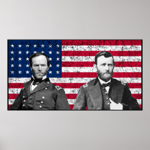 Generals Sherman und Grant Poster