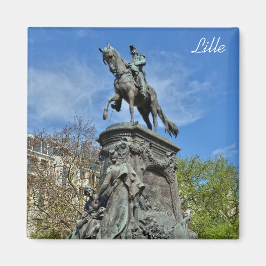 Generalstatue Faidherbe in Lille, Frankreich Magnet (Vorne)