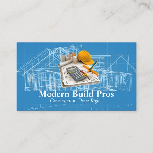 Generalunternehmer | Blueprints | Ingenieur Visitenkarte (Vorderseite)
