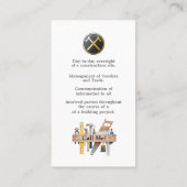 Generalunternehmer - Haus mit Werkzeugen Visitenkarte (Rückseite)