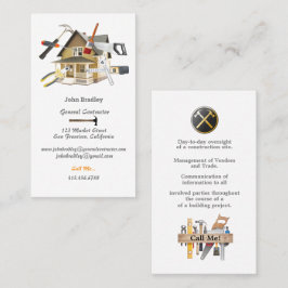 Generalunternehmer - Haus mit Werkzeugen Visitenkarte