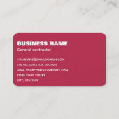 Generalunternehmer Visitenkarte (Rückseite)