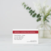 Generalunternehmer Visitenkarte (Stehend Vorderseite)