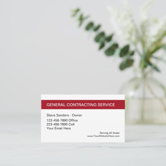Generalunternehmer Visitenkarte (Stehend Vorderseite)