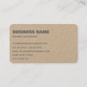 Generalunternehmer Visitenkarte (Rückseite)