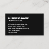 Generalunternehmer Visitenkarte (Rückseite)