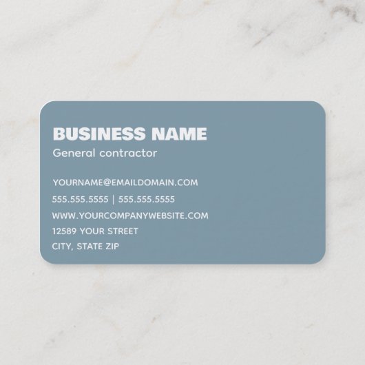 Generalunternehmer Visitenkarte (Rückseite)