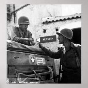 Generaly George S. Patton und Oberst Lyle Bernard Poster