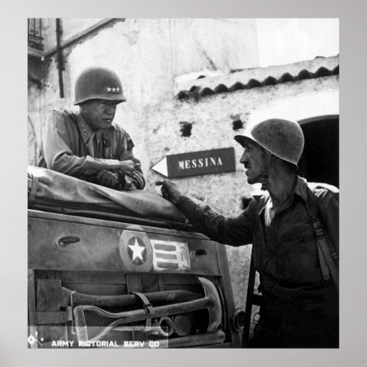 Generaly George S. Patton und Oberst Lyle Bernard Poster (Vorne)