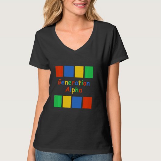 Generation Alpha farbige Blöcke T-Shirt (Vorderseite)