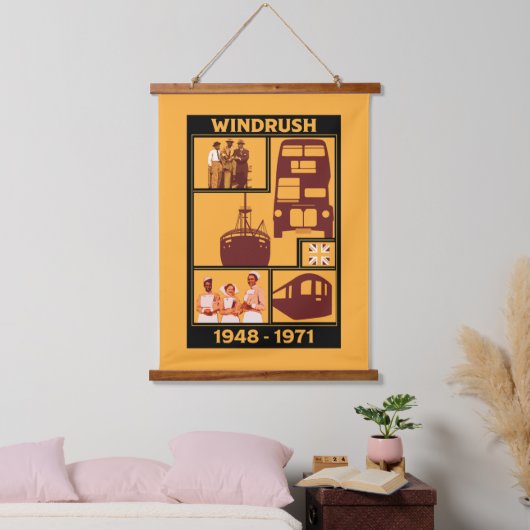 Generation Windrush Britische Geschichte Wandteppich Mit Holzrahmen (Schlafzimmer)