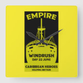 Generation Windrush Quadratische Wanduhr (Vorderseite)