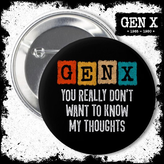 Generation X 80er Kid Gen X Gen Xer Funny Gen X Button