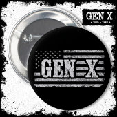 Generation X - Amerikanische Flagge - Proud Gen Xe Button