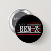 Generation X - Amerikanische Flagge - Proud Gen Xe Button (Vorne & Hinten)