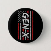 Generation X - Amerikanische Flagge - Proud Gen Xe Button (Vorderseite)