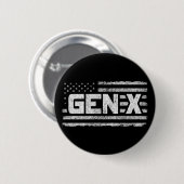 Generation X - Amerikanische Flagge - Proud Gen Xe Button (Vorne & Hinten)
