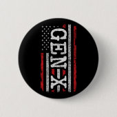 Generation X - Amerikanische Flagge - Proud Gen Xe Button (Vorderseite)