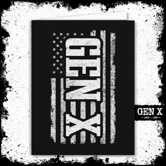 Generation X - Amerikanische Flagge - Proud Gen Xe Karte