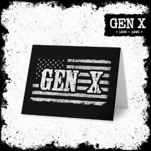 Generation X - Amerikanische Flagge - Proud Gen Xe Karte