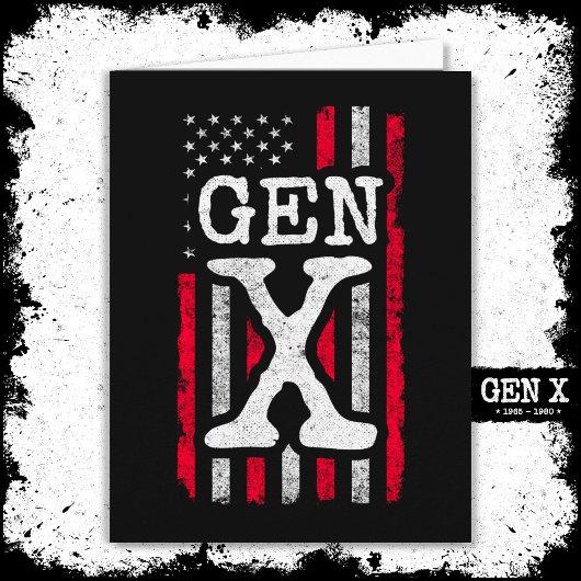 Generation X - Amerikanische Flagge - Proud Gen Xe Karte