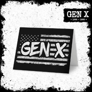 Generation X - Amerikanische Flagge - Proud Gen Xe Karte