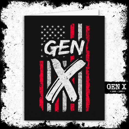 Generation X - Amerikanische Flagge - Proud Gen Xe Karte