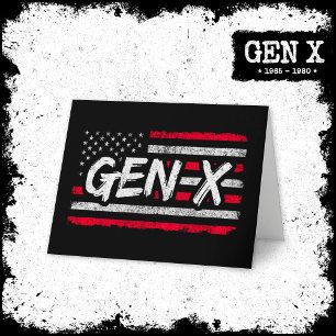 Generation X - Amerikanische Flagge - Proud Gen Xe Karte
