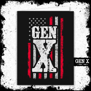 Generation X - Amerikanische Flagge - Proud Gen Xe Karte