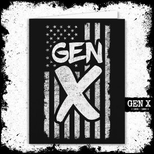 Generation X - Amerikanische Flagge - Proud Gen Xe Karte