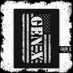 Generation X - Amerikanische Flagge - Proud Gen Xe Karte