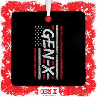 Generation X - Amerikanische Flagge - Proud Gen Xe Ornament Aus Metall