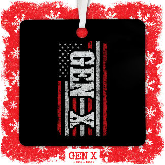 Generation X - Amerikanische Flagge - Proud Gen Xe Ornament Aus Metall