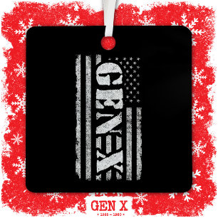 Generation X - Amerikanische Flagge - Proud Gen Xe Ornament Aus Metall