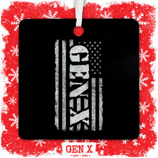 Generation X - Amerikanische Flagge - Proud Gen Xe Ornament Aus Metall
