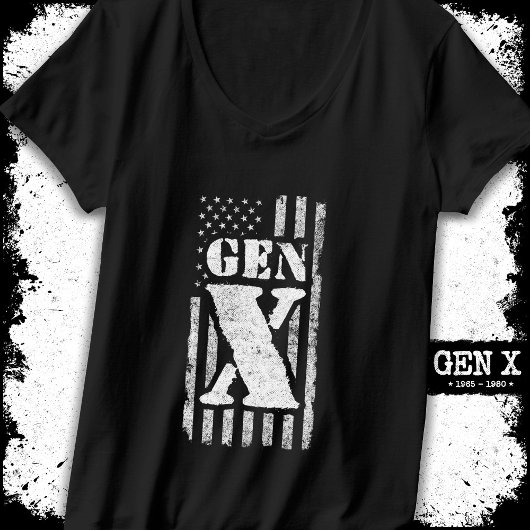 Generation X - Amerikanische Flagge - Proud Gen Xe T-Shirt