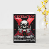 Generation X Bleibe Feral Funny Skeleton Gen X Spa Karte (Gelbe Blume)