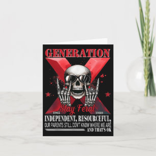 Generation X Bleibe Feral Funny Skeleton Gen X Spa Karte
