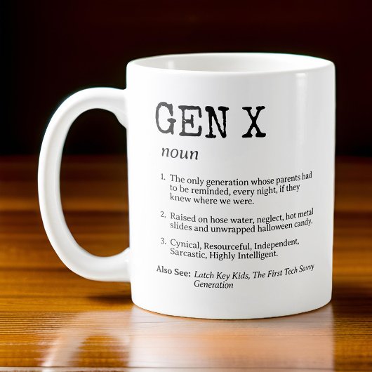 Generation X Definition Typografie-Tasse Kaffeetasse