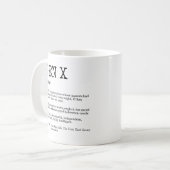 Generation X Definition Typografie-Tasse Kaffeetasse (Vorderseite Links)