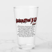 Generation X-ED Bierglas mit Autorennamen Glas (Vorderseite)