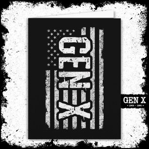 Generation X Gen Xer American Flag Proud Gen X Karte