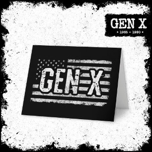 Generation X Gen Xer American Flag Proud Gen X Karte