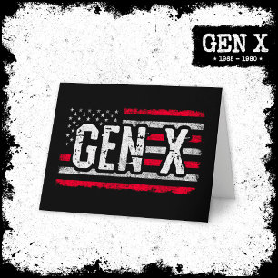 Generation X Gen Xer American Flag Proud Gen X Karte