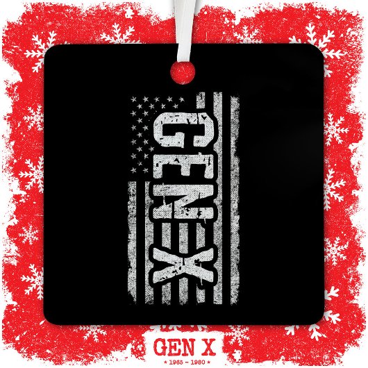 Generation X Gen Xer American Flag Proud Gen X Ornament Aus Metall