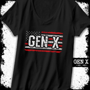 Generation X Gen Xer American Flag Proud Gen X T-Shirt
