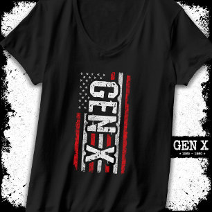 Generation X Gen Xer American Flag Proud Gen X T-Shirt