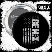 Generation X Gen Xer Gen X American Flag Gen X Button